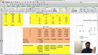 Calculating Portfolio Variance using Variance Covariance Matrix in Excel + Risk Contribution
