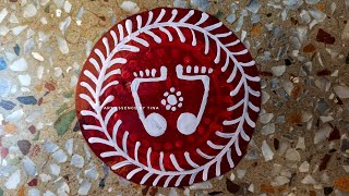 Easy Aipan Design For Deli Laxmi Charan Aipan Aipan Art Uttarakhand Traditional Aipan Designs