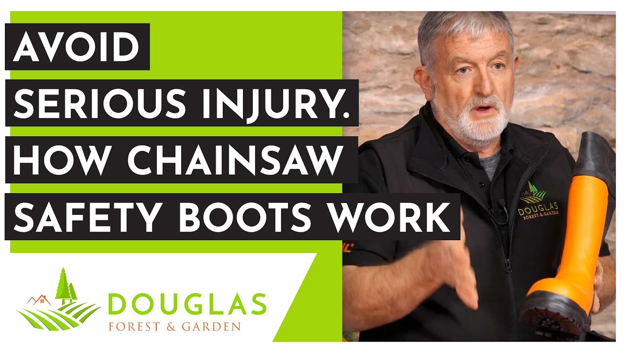 Chainsaw safety boots -  with Douglas Forest & Garden Ireland - Chainsaw Safety Equipment Ireland