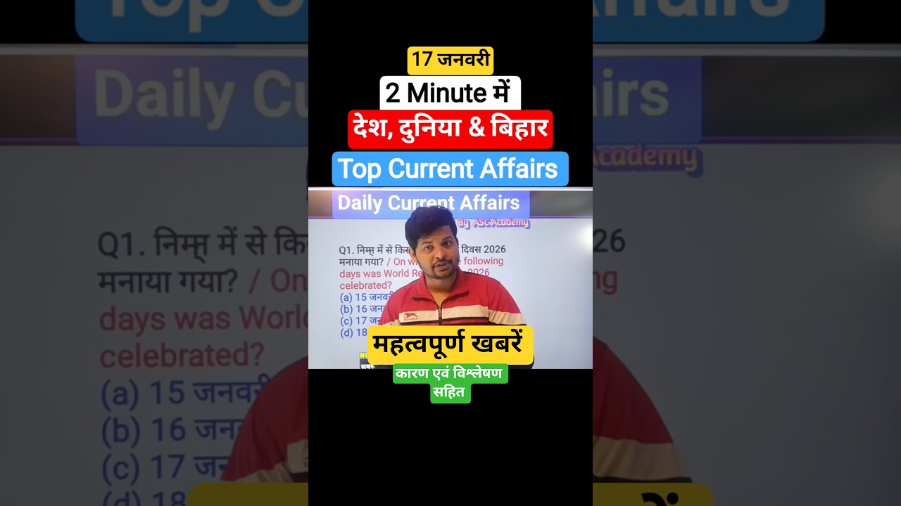 17 January Top Current Affairs/