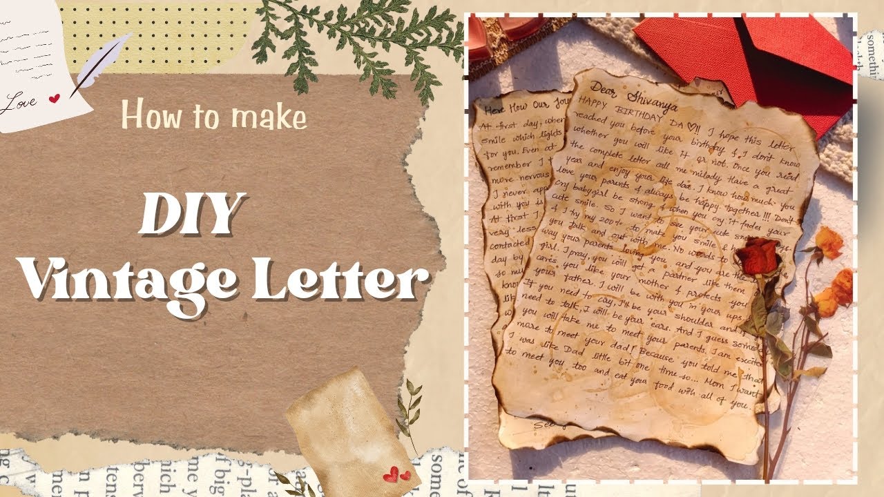 DIY Vintage Letter📜💌 | Easy Tutorial🍂 | How to make Vintage Paper | 