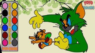 How to draw easy tom from tom and jerry coloring - Tom and jerry cartoon coloring page for children screenshot 3