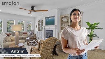 How to install Antrim Low Profile Smart Ceiling Fan Setup Tutorial |  Smafan(Carro)