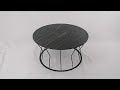 Round coffee table in steel and stoneware made in italy  alisea  viadurini living