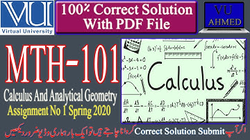 MTH101 Assignment No 1 Solution spring 2020