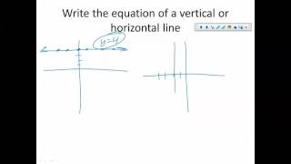 Alg Chapter 4.4.4: Write the equation of a Vertical or Horizontal line.