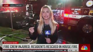 NBCLA: LAFD Firefighters Rescue Two Trapped Inside a Burning Structure | January 17, 2024