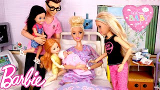 Barbie \& Ken Doll Family Have a New Baby Story