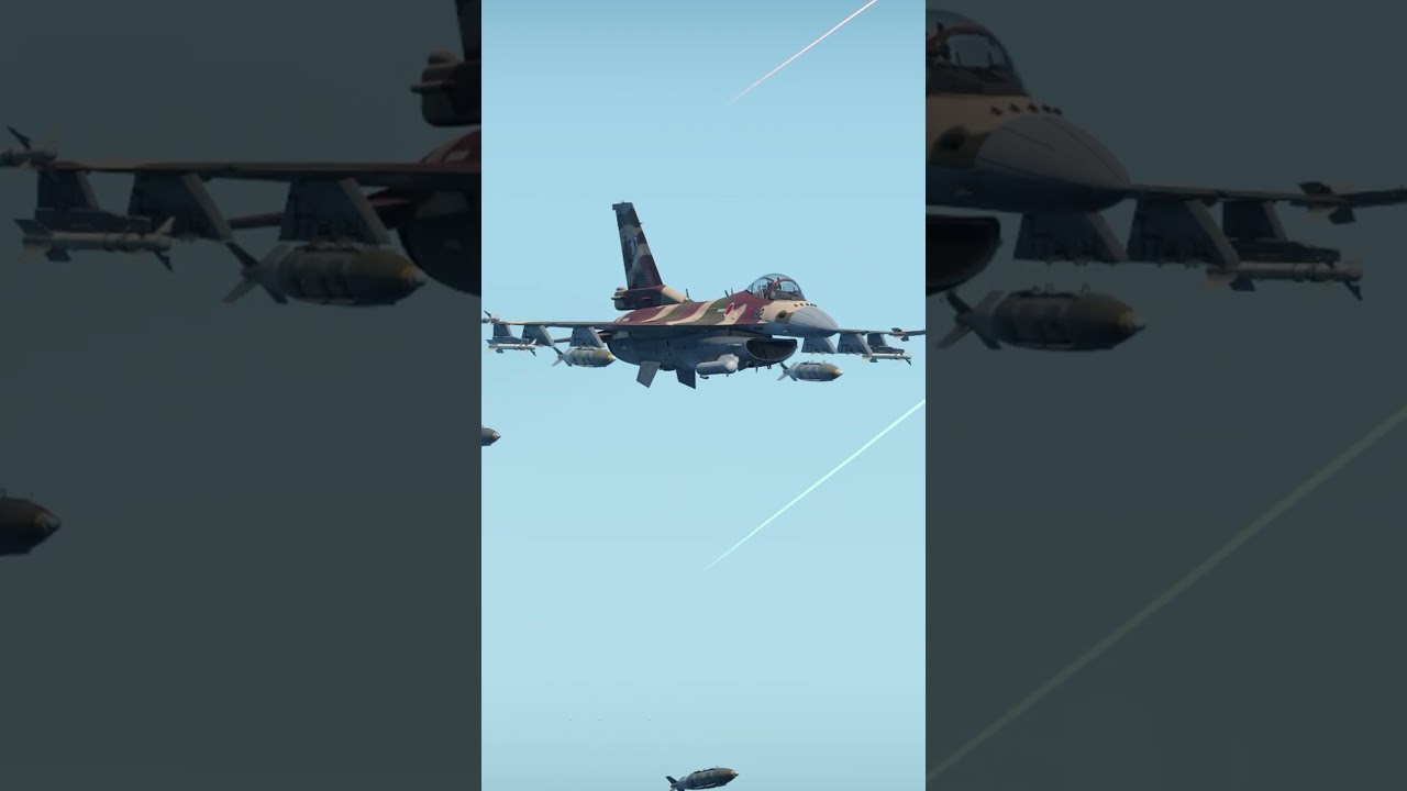 Fighter Jets Releasing Massive Bombs Mid Air Attack Scene