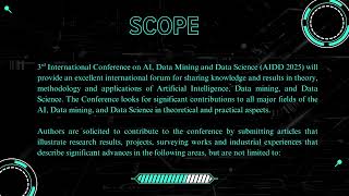 Call For Papers - 3rd International Conference on AI, Data Mining and Data Science (AIDD 2025)