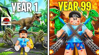 I Survive 99 YEARS In JURASSIC PARK!! (Brookhaven RP)