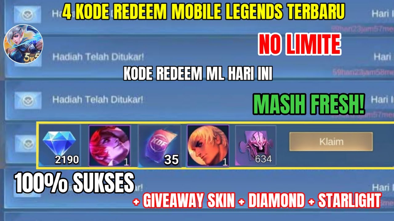 BURUAN! 4 KODE REDEEM ML TERBARU KODE REDEEM MOBILE LEGENDS HARI INI ...
