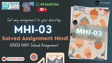 MHI-03 Solved Assignment Hindi 2024 - 2025 |IGNOU MAH solved assignments| #ignousolvedassignment