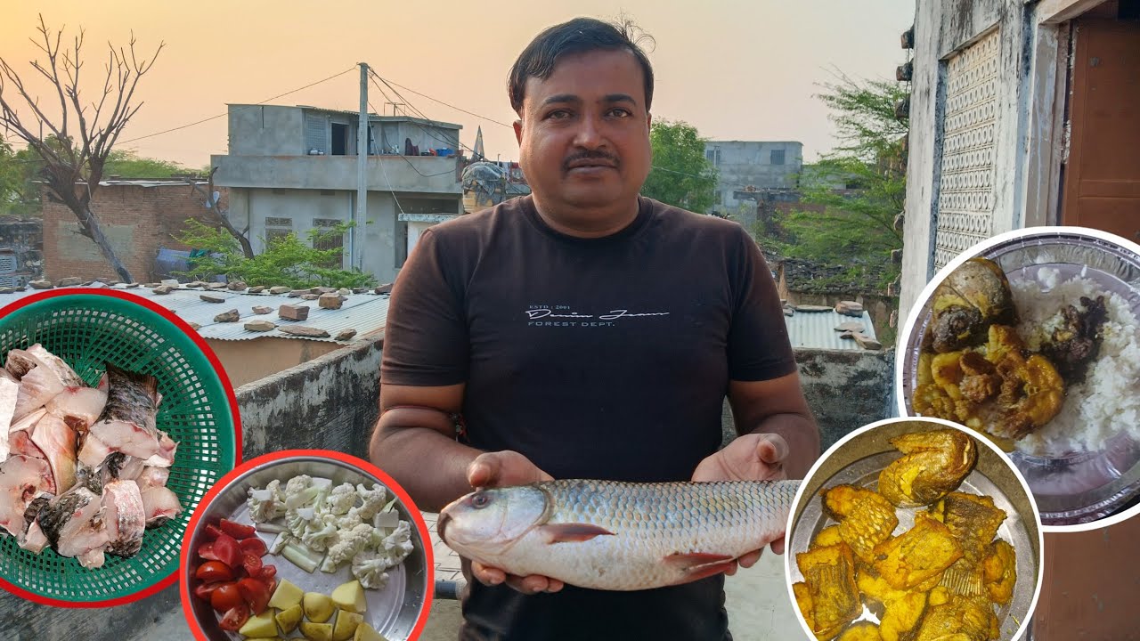 ফুল কফি আর রুই মাছ দিয়ে ঝোল//fish curry blog// Bengali style Rui fish curry recipe 😍#kakabhaipovlog