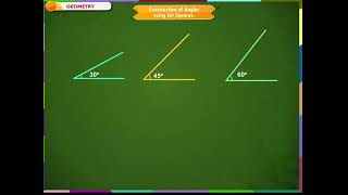 Class- 6 Construction of angle using Set square