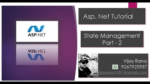 State Management  | Part - 2 | Asp .NET Tutorial | By Vijay Rana | By Vijay | .Net By Vijay Rana