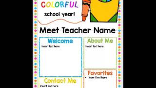 Meet the Teacher Templates Editable Crayon Theme screenshot 1