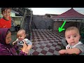 Beautiful Rural Family Life Decorating The Yard With Stylish Mosaic Tiles Happy Family Moments 
