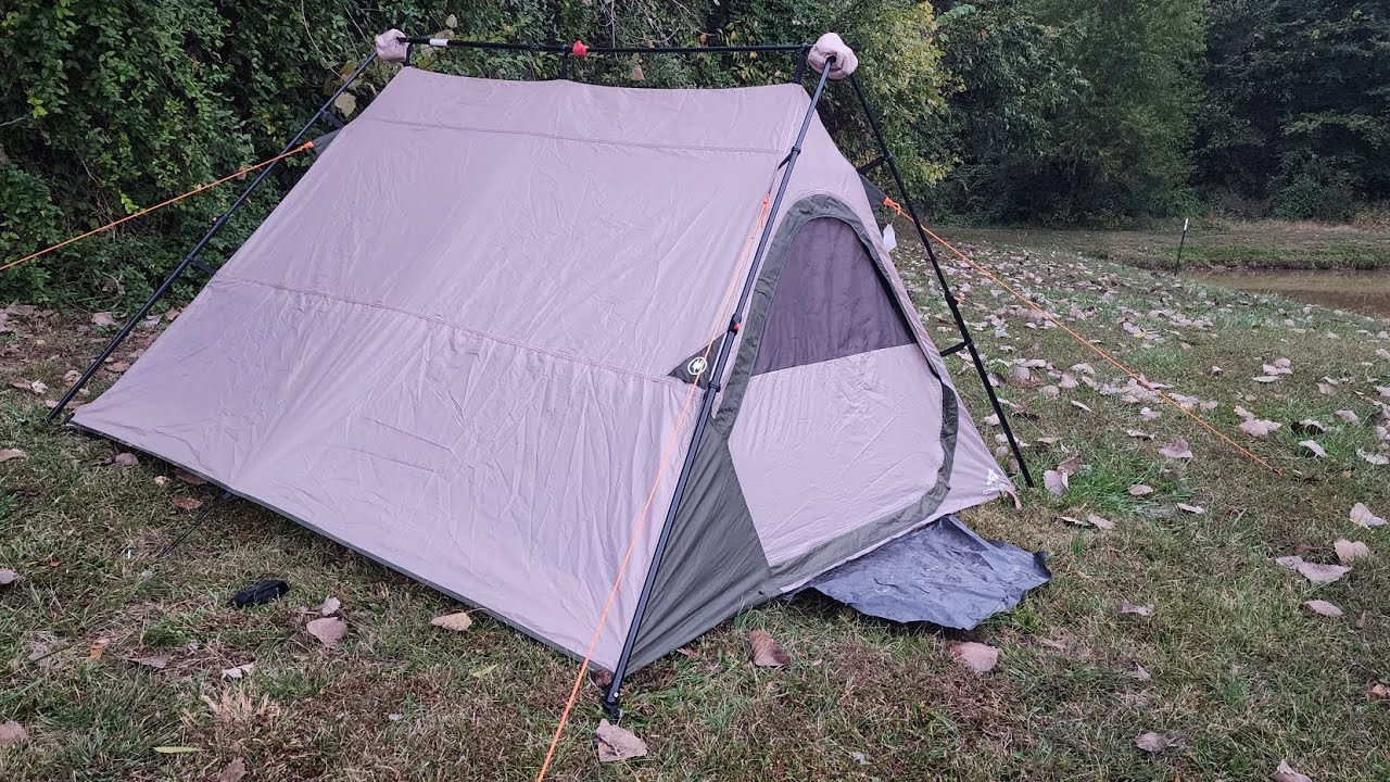Ozark Trail Tent 4 person instant Aframe review and camping trip in