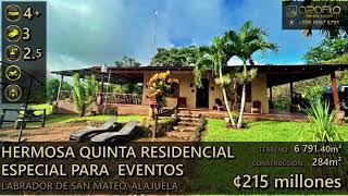 QUINTA RESIDENCIAL EN LABRADOR DE SAN MATEO, ALAJUELA #20403mz