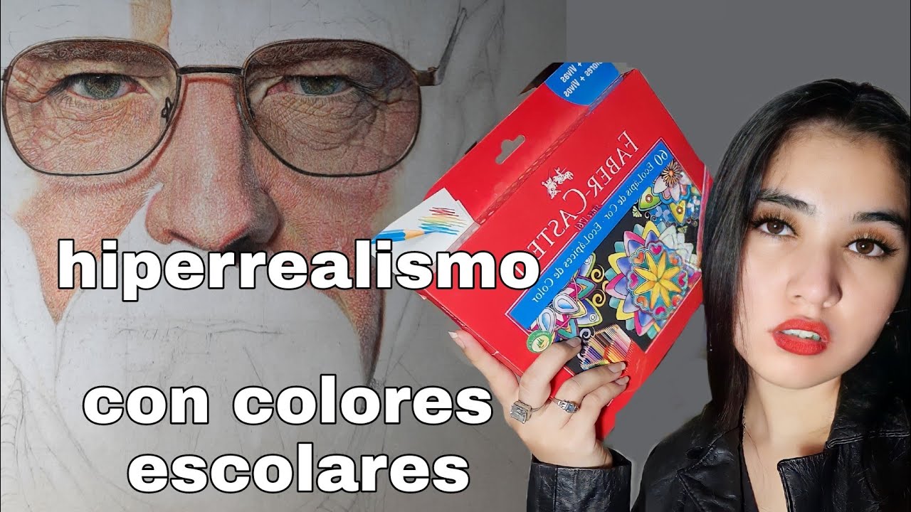 Hiperrealismo con colores escolares Walter white texturizado de piel