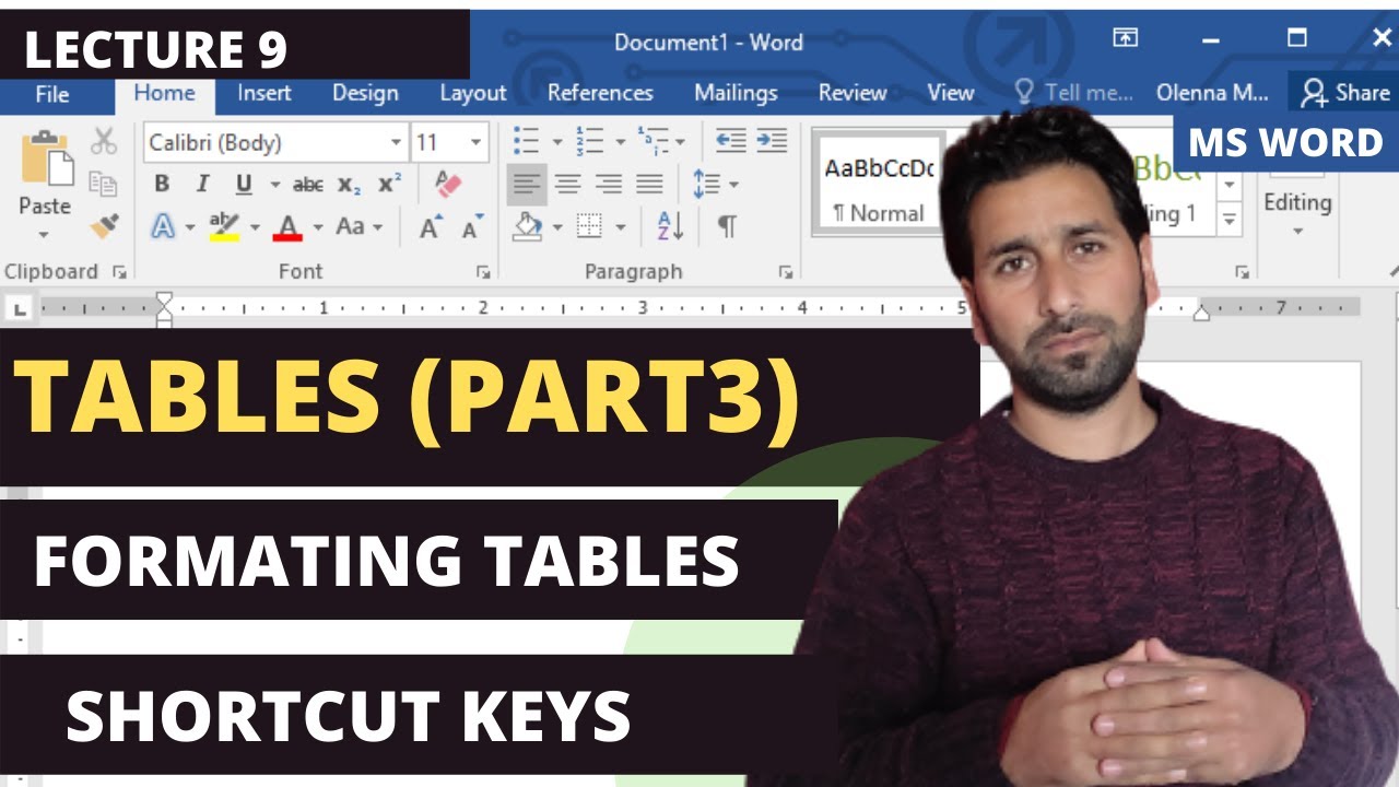 How to Format a table in MS Word|Important Shortcut keys| - YouTube