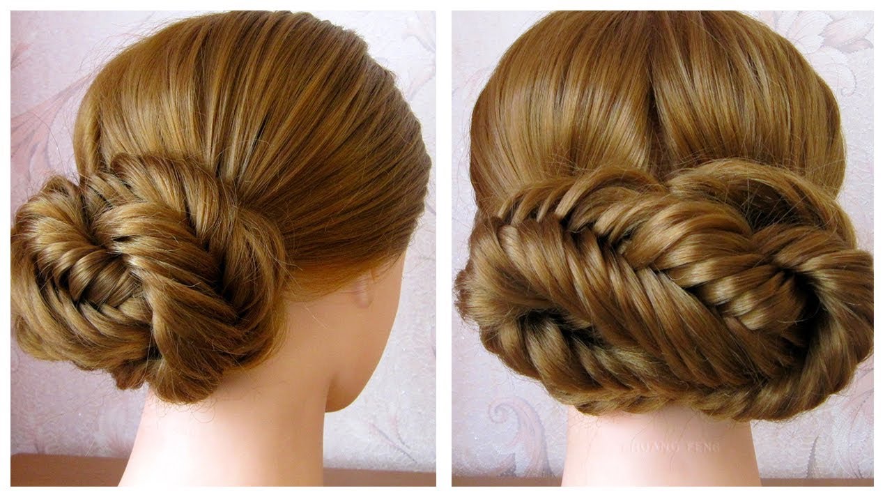 Chignon facile cheveux long / mi long (tresse épi de blé) ✨ Easy Chignon Hair Tutorial