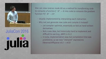 Automatic Differentiation Techniques Used in JuMP | Miles Lubin | JuliaCon 2016