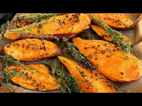 פודיק: בטטות אפויות בתנור 🍠-Sweet potatoes in the oven - מתכון קל וטעים - Foodik
