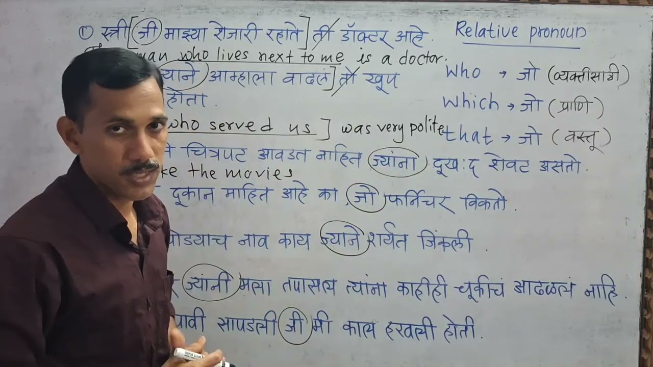 माझी बायको जी.... माझा नवरा जो.....माझा मित्र जो ....|| Relative pronoun || मोठी इंग्रजी वाक्य ||