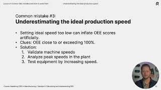 Lesson 9: Common OEE measurement issues to look out for