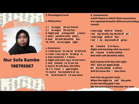 Nur Sofa Rambe 180705067 ( STYLISTIC ANALYSIS OF A POISON TREE BY WILLIAM BLAKE)