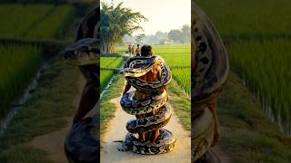 Giant Python Wraps Around Man’s Legs in Rice Field 😱 | Real Village Encounter