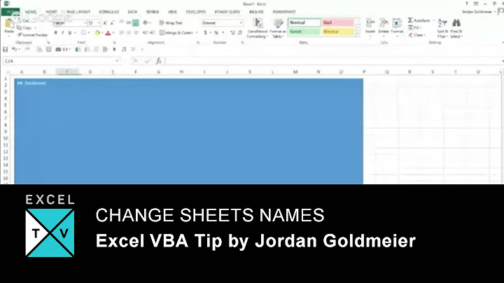 How to change sheet name in excel vba