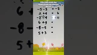 Penjumlahan Dan Pengurangan Bilangan Bulat #shorts #viral #maths #mathematics