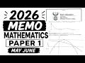2026 MEMO MATHEMATICS PAPER 1 MAY-JUNE GRADE 12 FINAL EXAM (THUNDEREDUC) GRADE 12 MATHEMATICS P.1
