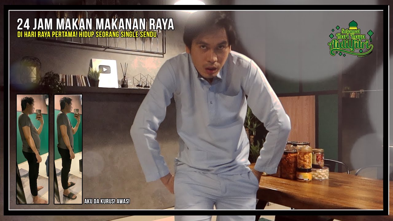 24 JAM MAKAN MAKANAN RAYA! | sedih beraya berseorangan di raya pertama! #TeamSendu