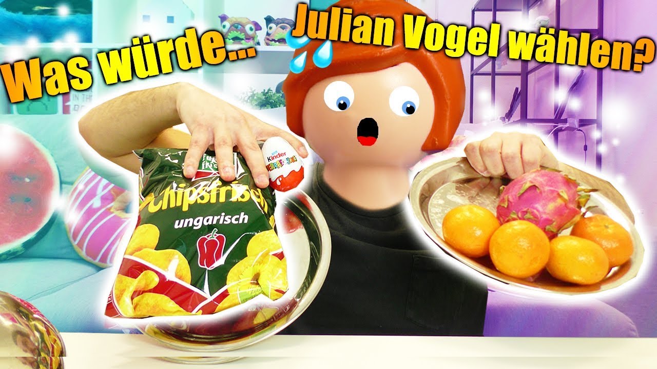 Was würde JULIAN VOGEL wählen? Real Food VS Kids Food? Playmobil Challenge mit Kaan