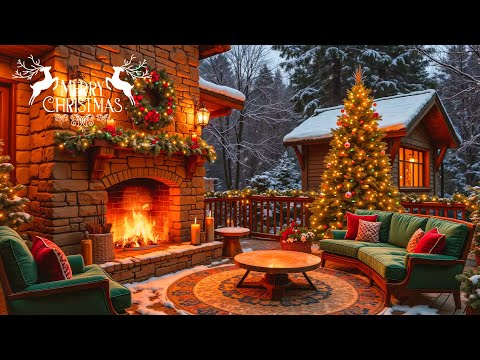 Cozy Christmas Music Ambience ⛄❄️ Beautiful Instrumental Christmas 🎄 Cozy Fireplace Background 🔥