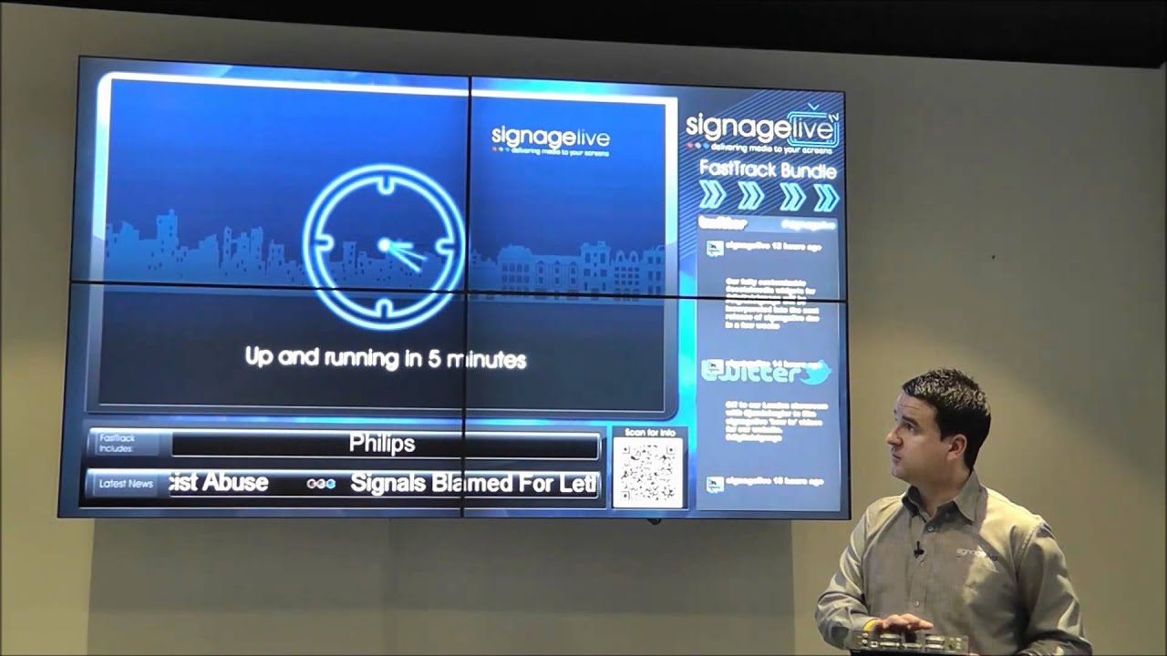 Controlling a video wall with Signagelive YouTube