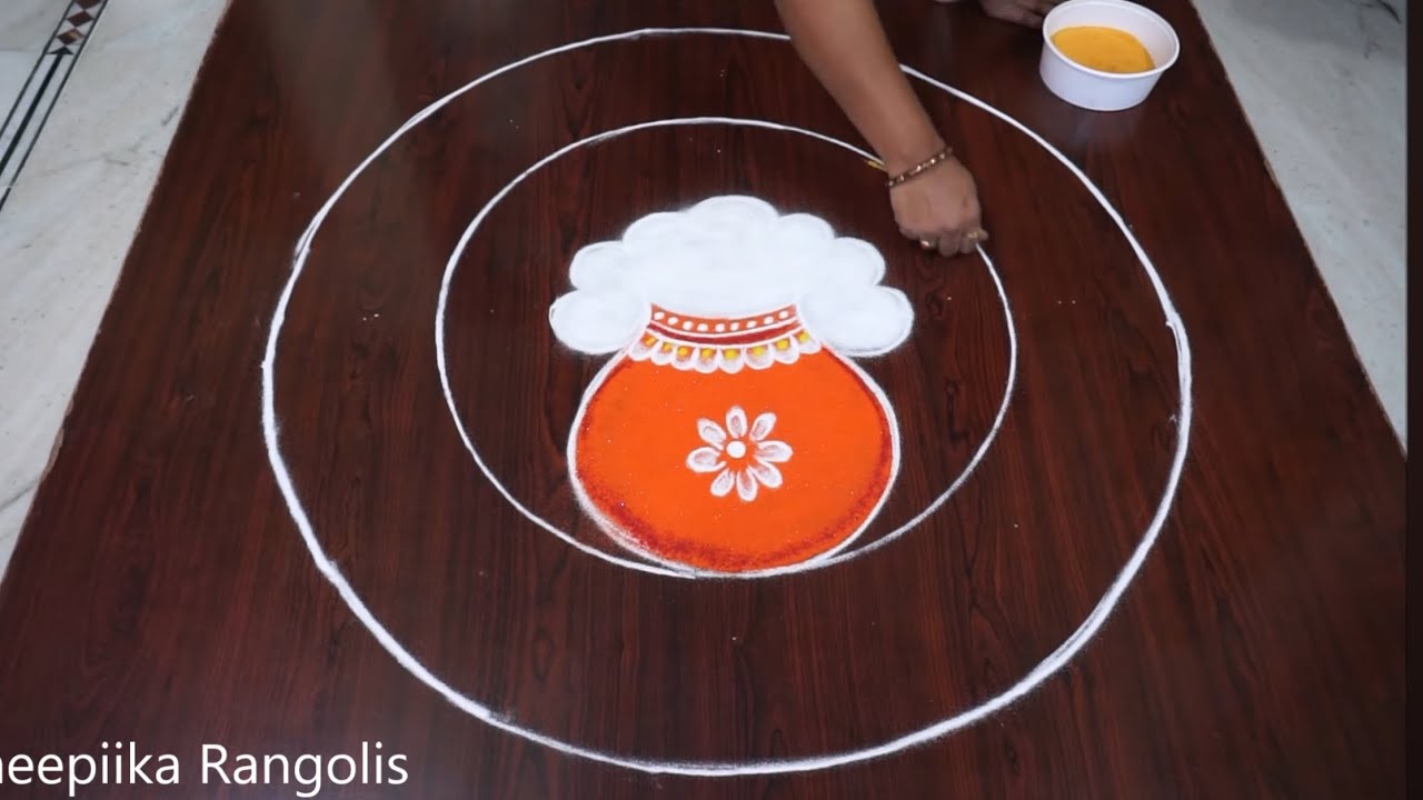bhogi kundala muggulu|Pongal pot rangoli kolam|bhogi kolams