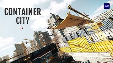 Element 3D container city render II Teaser II After effect