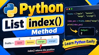 26. Python List -index () Method  | Learn Python Easily  News
