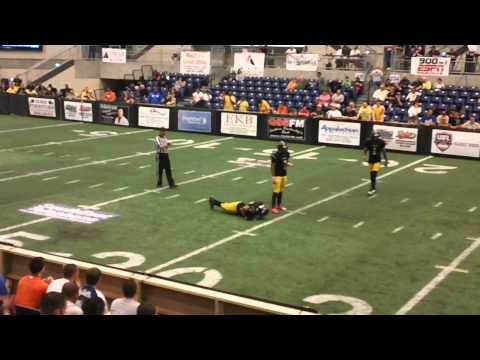 Jason Conner does Pushups after dropped Interception for Eastern Kentucky Drillers