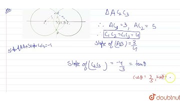 Circles of radius 5 units intersects the circle(x-1)^(2)+(x-2)^(2)=9 in a such a way that the le...