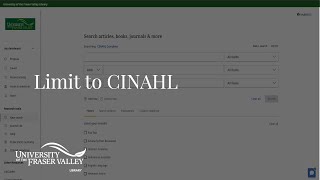 Limit to CINAHL