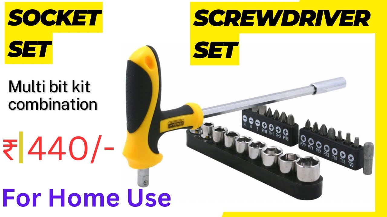 Multi bit socket and screw driver combination set