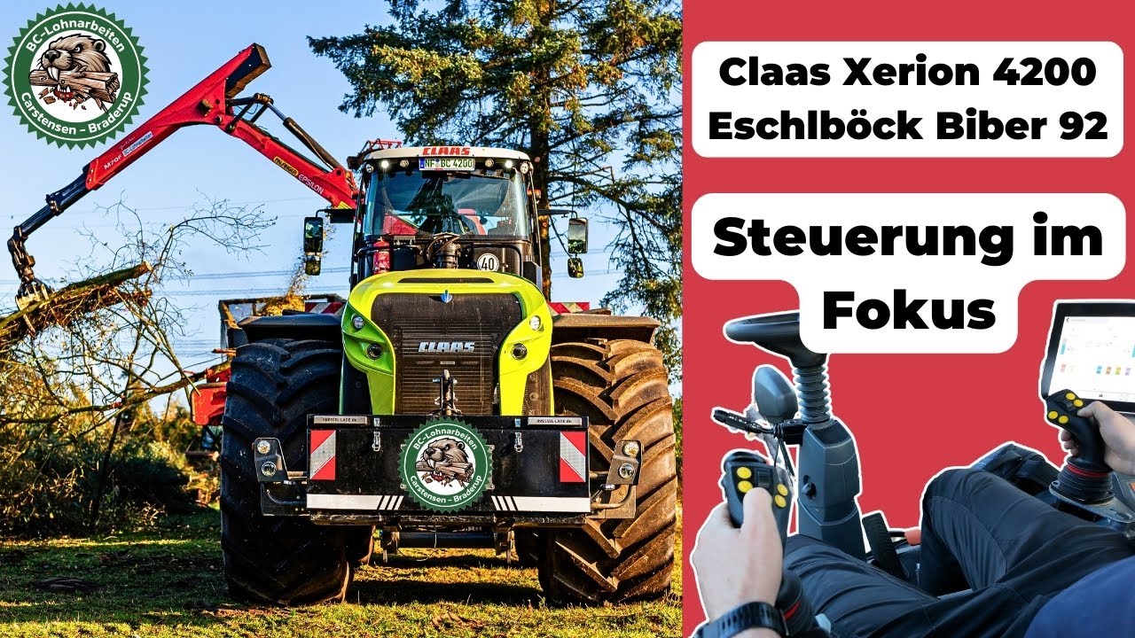 Hacken mit dem Claas Xerion und Biber 92