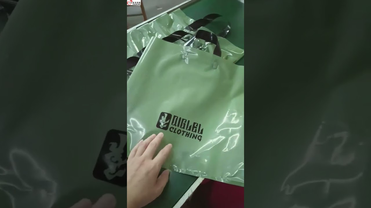 Hot Sale Custom Green Merchandise Shopping Bags Plastic Gift Bags Clothes For Goodie Boutique Retail