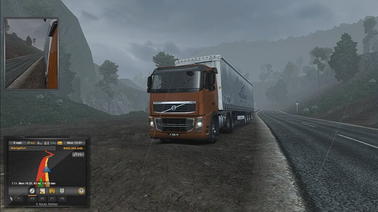 Truck Driving on a Hilly road || Rainy Weather || Ets2
